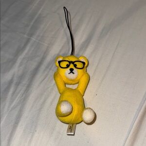 Yellow Bear Keychain with Glasses Control Bear